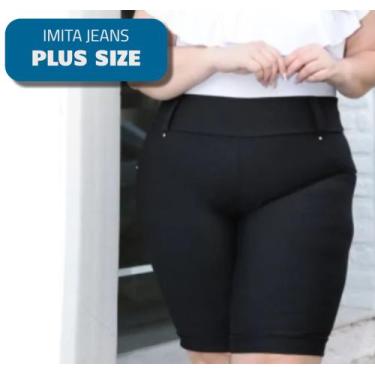 Imagem de Bermuda Imita Jeans Plus Size Confortável Roupa De Verão - Wild, Jeans