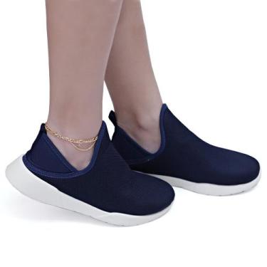 Imagem de Ténis Meia Branco Feminina Calce Fácil Estilo Caminhada 22 - V L acess