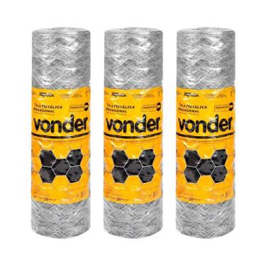 Imagem de Kit 3 un tela mangueirão hexagonal vonder 0,80x50m bwg 16