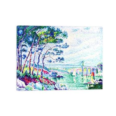 Imagem de Paul Signac Famosas Pinturas-Impressas em Tela-Ponte 2-Moderno Pôster Decoração Sala de Estar e Quarto 20x25cm8x10in Tela Embrulhada