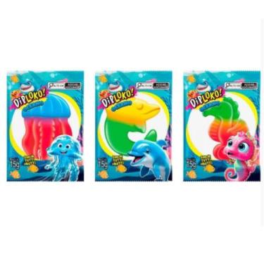 Imagem de Kit com 3u Balas Gelatina OceanoTutti Frutti Display Diploko - Dip Lok