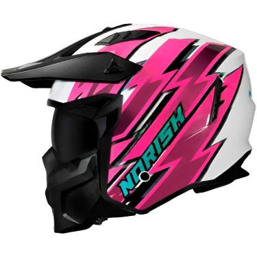 Imagem de Capacete Norisk Darth Il 2 Storm Articulado Rosa E Branco