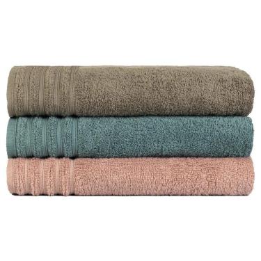 Imagem de Kit 3 Toalha Gigante Banhão Fio Penteado 100% Algodão Twist - Kit 3