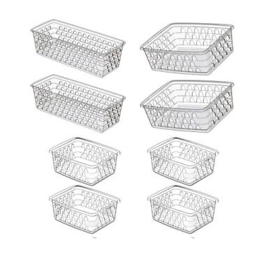 Imagem de Kit 8 Cestinhas Organizadoras Comprido E Retangulares P E M - 123Organ