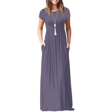 Imagem de Vestido maxi DEARCASE roxo cinza para mulheres primavera verão