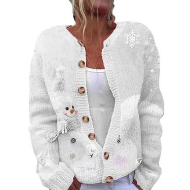 Imagem de Suéter de Natal Wzdszle para mulheres com estampa de boneco de neve br