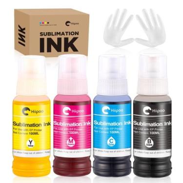 Imagem de Garrafas recheadas de tinta de sublimação para impressora a jato de ti