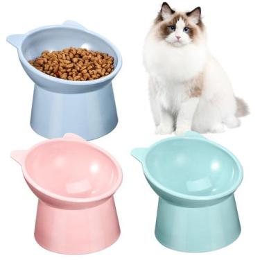 Imagem de Alimentador de alimentos de cerâmica elevado Cat Bowl Holibanna, 3 peç