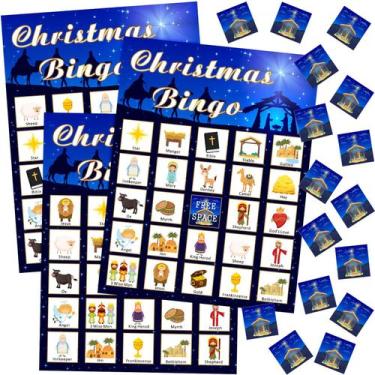Imagem de Jogo religioso de bingo de Natal Skylety 24 Players Cards