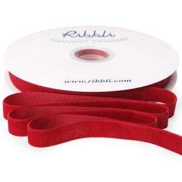 Imagem de Fita decorativa Ribbli Velvet Vermelho Escuro 1,6 cm x 22,9 m