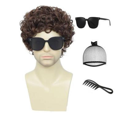 Imagem de Peruca Airhostess Short Afro Curly para homens dos anos 70 e 80 Disco 