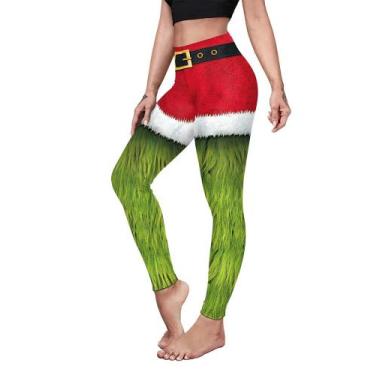 Imagem de Cor da calça: cosplayer: verde, Natal, cintura alta, ioga - color cosp