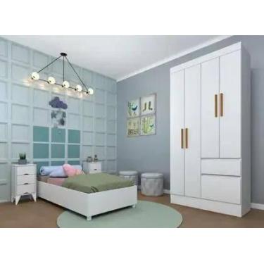 Imagem de Guarda Roupa 4 Portas 2 Gavetas Oregon Tcil Móveis Neve - MOVEIS TCIL