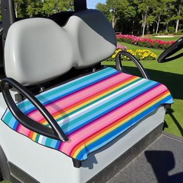 Imagem de Capas de assento de carrinho de golfe, cobertor de toalha de assento de carrinho de golfe com estampa colorida arco-íris, 100% microfibra, macio e confortável, carro de clube universal e mais