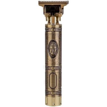 Imagem de Máquina de Corte Profissional, Aparador de Barba e Cabelo, Dourado, Metal com Lâminas de Titânio, Bateria de Lítio 18500, com 3 Pentes e Acessórios