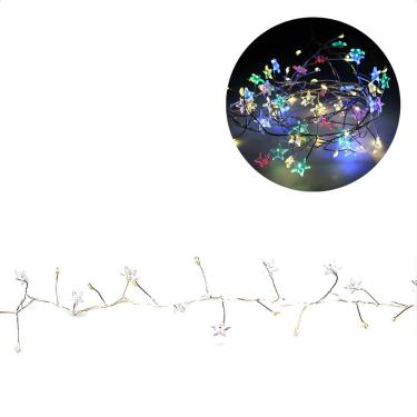 Imagem de Cordão Luminoso Natalino 1,8 Metros Led Estrelas Coloridas Taschibra