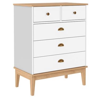 Imagem de Cômoda Colonial Mb1020 5 Gavetas Mdp E Mdf Movelbento Mel-branco
