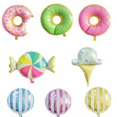 Imagem de Conjunto de balões Sweet Treat, 8 peças de sorvete de donut, doces, pirulito