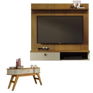 Imagem de Estante Home Theater Suspenso íris Com Aparador Estoril Cumaru Opala - Madetec