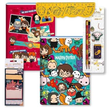 Imagem de Caderno Brochurão Harry Potter Brochura Costurado KIT Escolar (Vermelho e Azul)