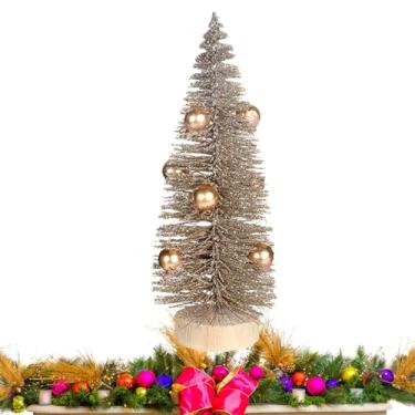 Imagem de Árvore de Natal de mesa,Árvore de Natal de mesa, Árvores de Natal de pinho em miniatura, Árvore de Natal de mesa Árvore de Natal artificial com bola de Natal para decoração de férias de mesa