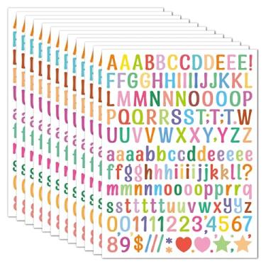 Imagem de Adesivos de alfabeto, 10 folhas, adesivos de vinil autoadesivos, números de caixa de correio, artesanato faça você mesmo, decalques para placa, caderno, decoração de sala de aula, porta