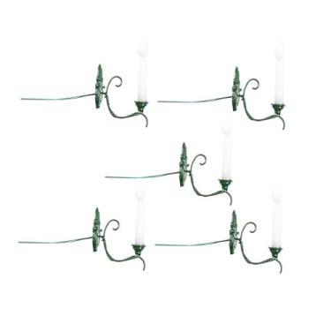 Imagem de Yunhgft Conjunto de 5 Luminárias de Parede LED em Miniatura Na Escala 1:87, para Ferromodelismo E Iluminação Pública, Verde