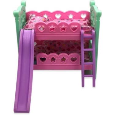 Imagem de Berço de Brinquedo com Escorregador Rosa