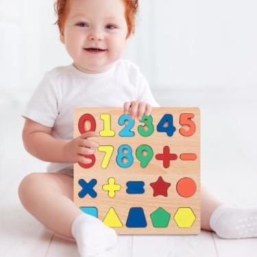 Imagem de Kit Jogos de Encaixe em Madeira Letras, Números e Formas Raciocínio Desenvolvimento