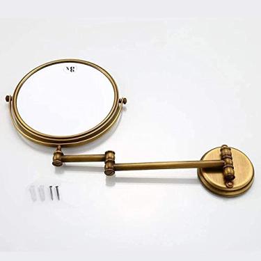 Imagem de YYBOES Espelho de maquiagem espelho de maquiagem montado na parede, espelho de beleza retrátil dobrável dupla face espelho de aumento 3X espelho de banheiro espelho de maquiagem Mirro cosmético