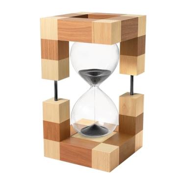 Imagem de Temporizador de areia de 30 minutos, ampulheta grande de areia preta de madeira, 30 min relógio de areia de madeira, vidro de hora, Reloj De Arena, Sandglass decorativo, Classrom, escritório, cozinha