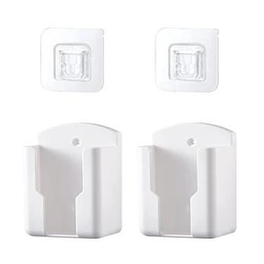Imagem de 2 peças de suporte de controle remoto para parede, suporte de controlador de reprodutor de mídia, bandeja remota para ar-condicionado, caixa organizadora para TV, mesa de cabeceira, escritório, escritório, material escolar (grande)