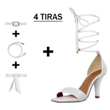Imagem de Sandália Troca Tira Salto Alto Fino Luiza Sobreira Branca-Feminino