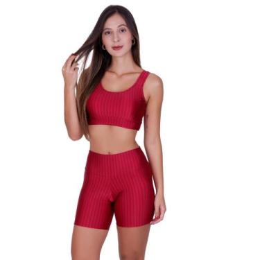 Imagem de Conjunto Top e Short 3D Academia Fitness Michele - NAKA MODAS, Vermelh