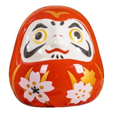 Imagem de Kuntesetty Boneca Daruma - Acessórios Artesanais, Escultura Decorativa, Ornamento de Mesa, Estátua de Cerâmica Branca para Quarto, Escrivaninha, Estante, Restaur, Vermelho, Tamanho real