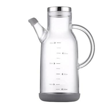 Imagem de Garrafas de óleo de vidro garrafa de óleo de cozinha dispensador de azeite transparente garrafa de vinagre de óleo reutilizável garrafa de molho de soja lecythus (médio)