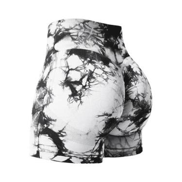 Imagem de Shorts De Fitness Femininos Tie Dye Em 16 Cores, Levanta Bumbum, Roupa