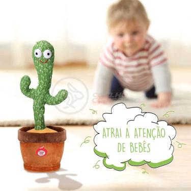 Imagem de Brinquedo Cacto Dançante Pelúcia 120 Músicas Fala Repete Usb