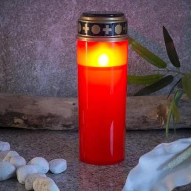 Imagem de Luminaria solar balizadora jardim grama poste luz tipo vela - Yeet