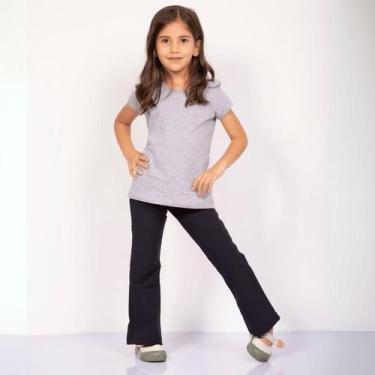 Imagem de Calça flare infantil de poliamida power 2 ao 8 - Pavin, Preto, 8