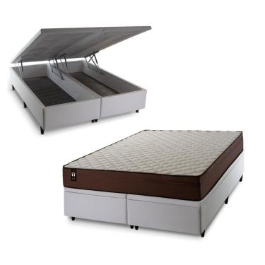 Imagem de Cama Box Baú Atlanta Espuma D45 158x198 Branco King House