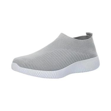 Imagem de Tênis Feminino Rosa Leve E Confortável Slip-On Para Caminhada Tamanhos