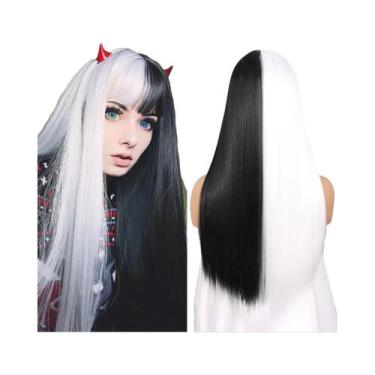 Imagem de Peruca Sintética Longa E Sedosa Resistente Ao Calor Com Franja Para Mu