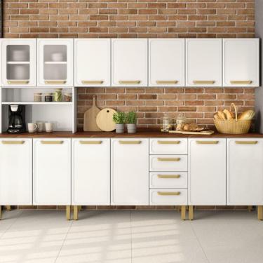 Imagem de Cozinha Completa Aço Com Tampo 13 Ptas 4 Gav Bella Branco