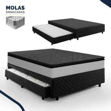 Imagem de Bicama Box com Colchão de Molas Ensacadas Pillow Top UmaFlex Vitta + A
