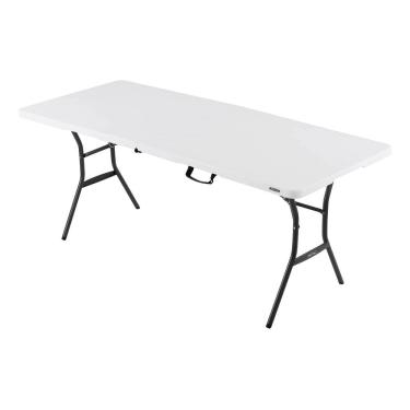 Imagem de Mesa De Jardim Plastico Dobravel 73x183x76cm Branco - Maleta