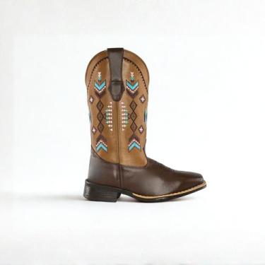Imagem de Bota Feminina Texana Couro Bordada Cowboy Country Conforto tamanho:33c