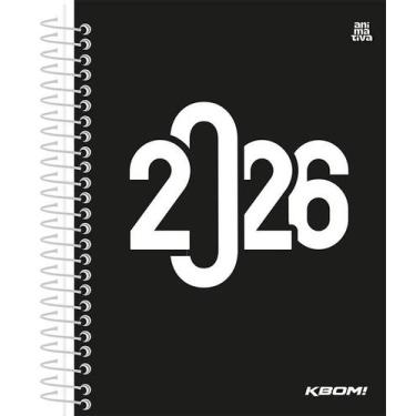 Imagem de Agenda Anual Kbom Espiral 2026 de 160 Fls, Preto