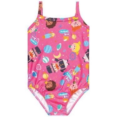 Imagem de Maiô Infantil Mamãe Mundo Bita Proteção Uv 50 Praia Verão, Fúcsia, 1