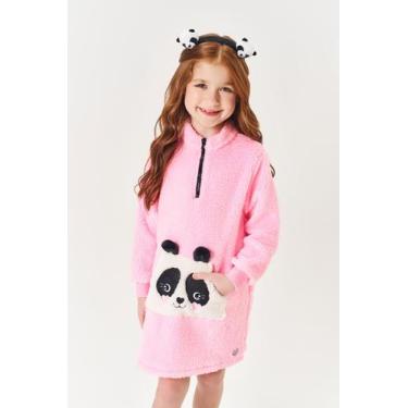 Imagem de Vestido Infantil Menina Panda Em Pelo Rosa Mundo Cinti, Rosa, 2